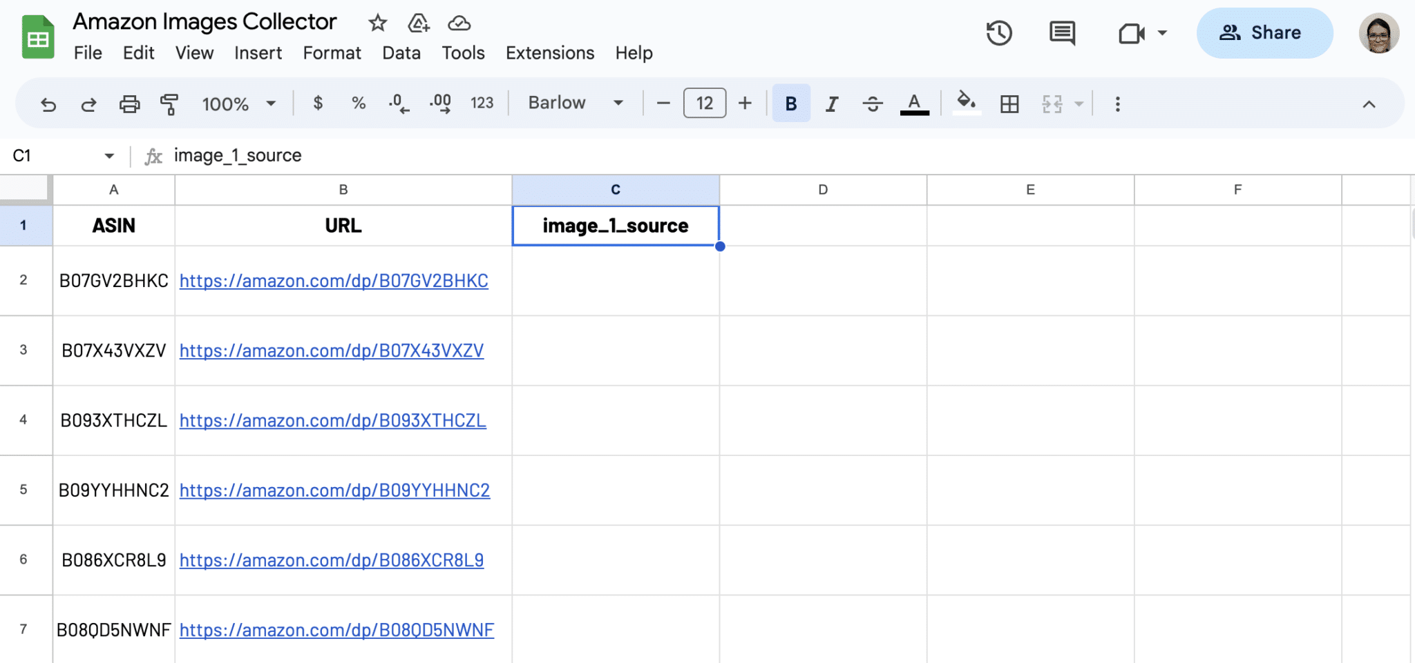 Add first image data selector