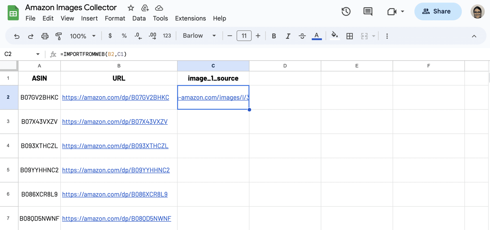Write IMPORTFROMWEB() function