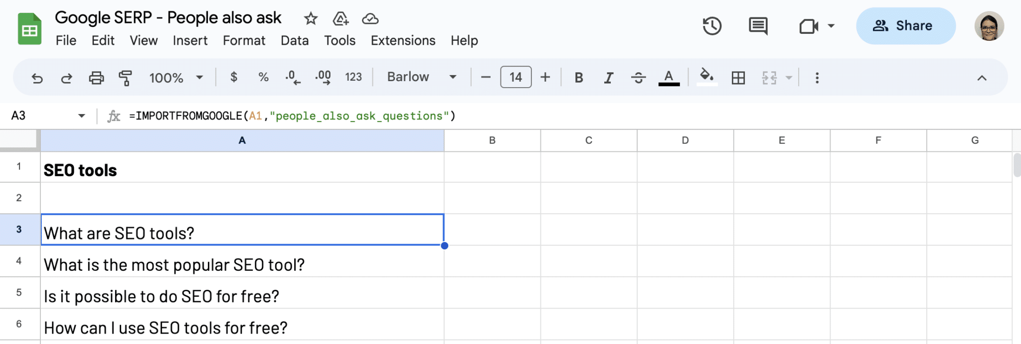 Write IMPORTFROMGOOGLE() function