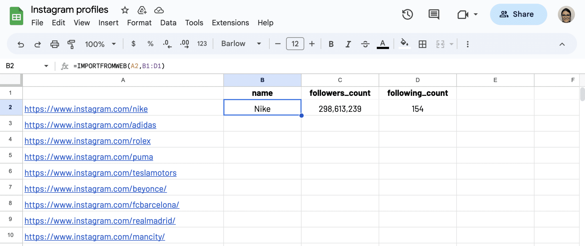 Write IMPORTFROMWEB() function