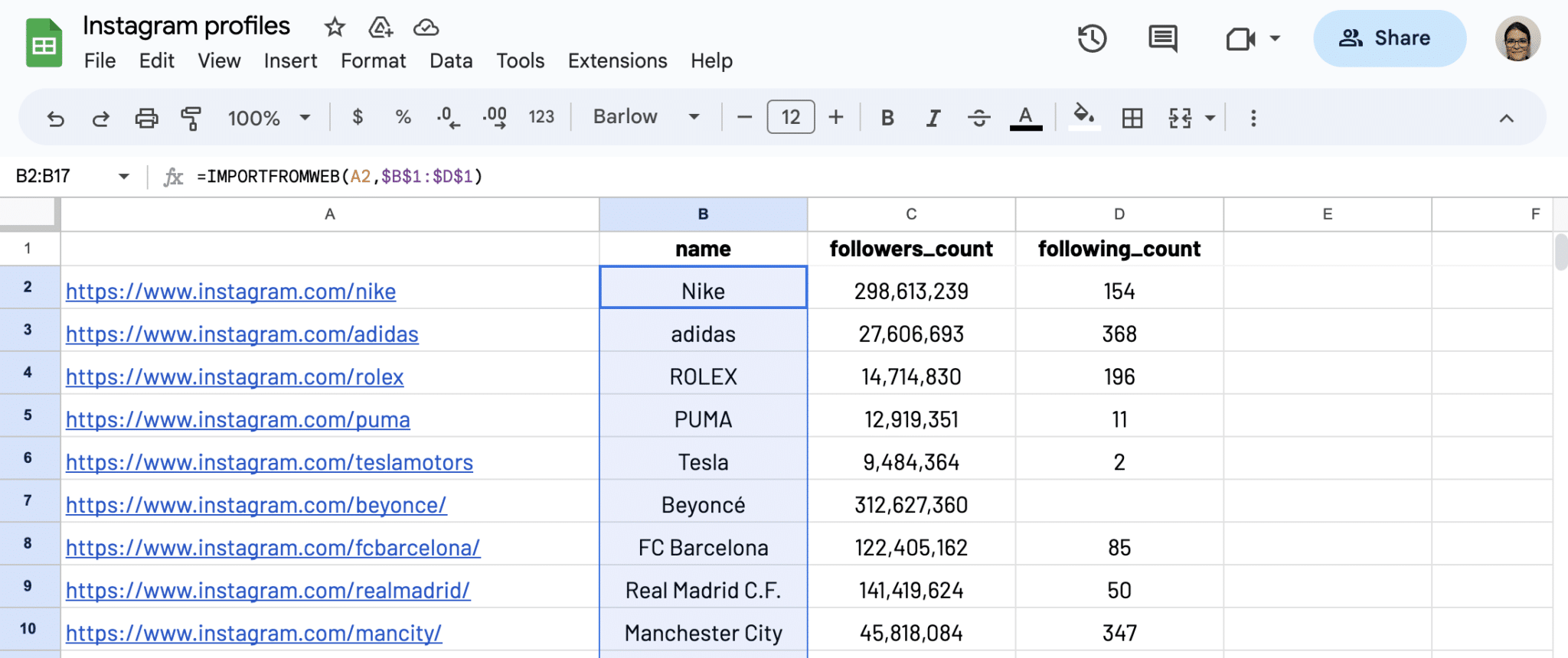 Drag down to copy formula