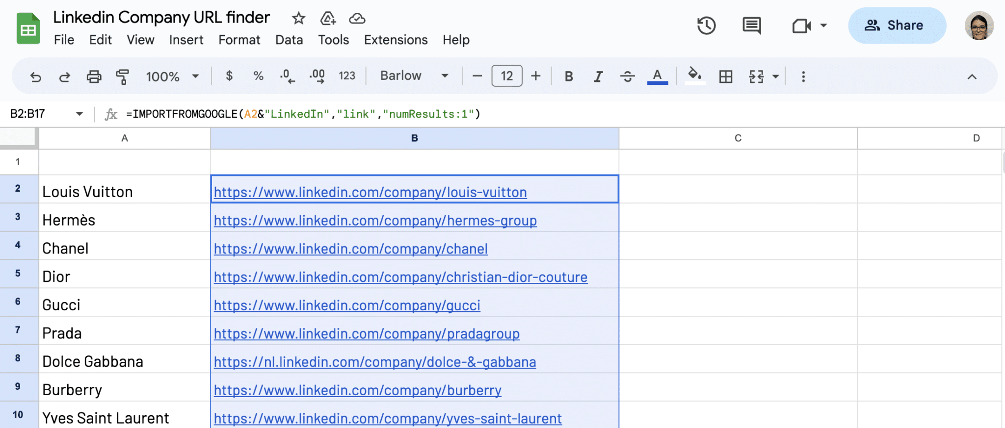 Drag down to copy formula