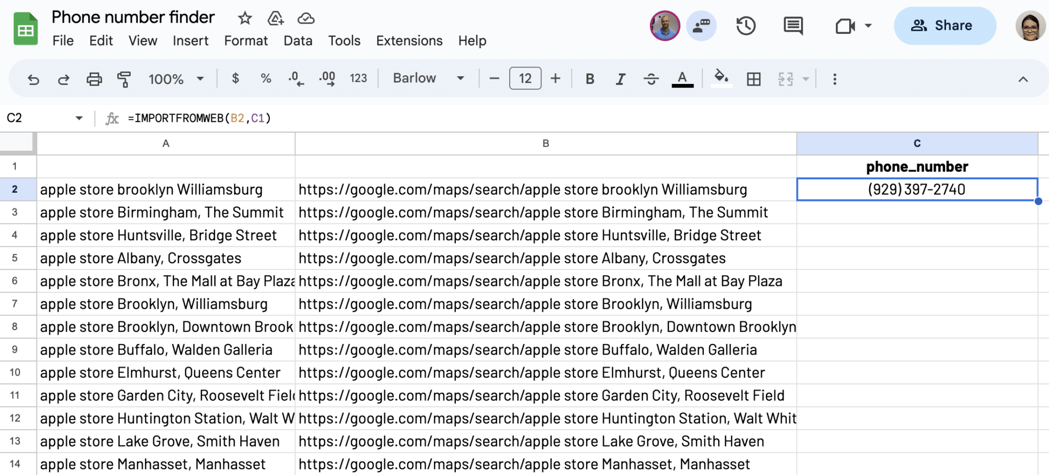 Write IMPORTFROMWEB() function