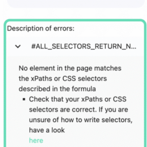 sidebar error report