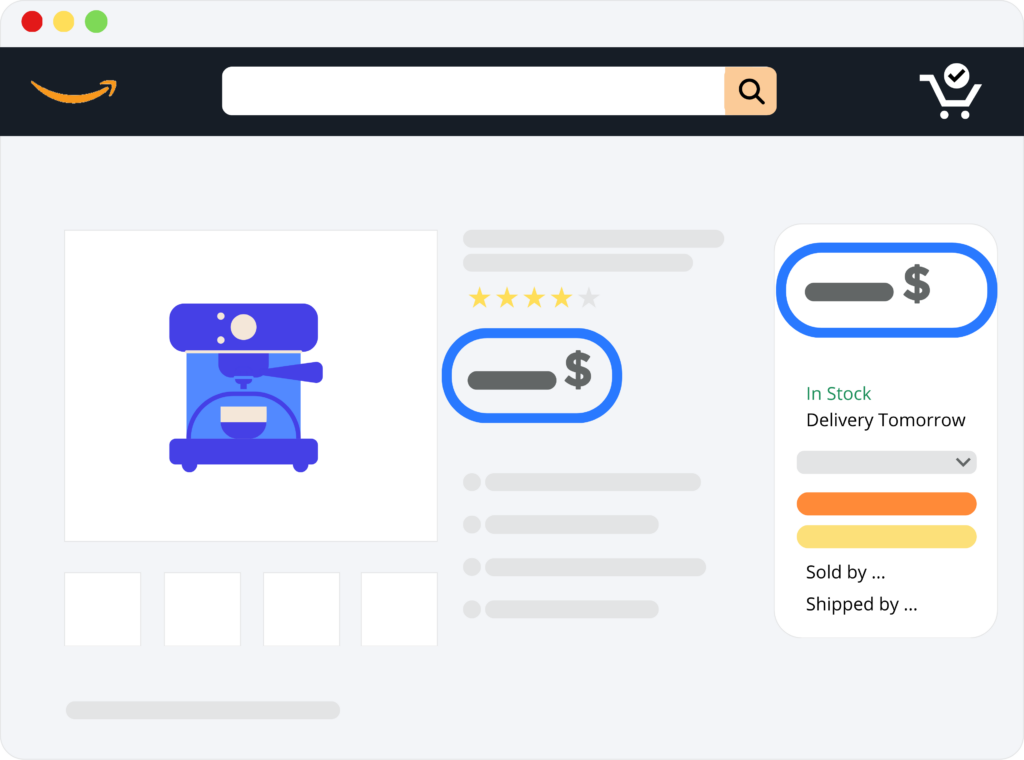 Amazon page price ullustration