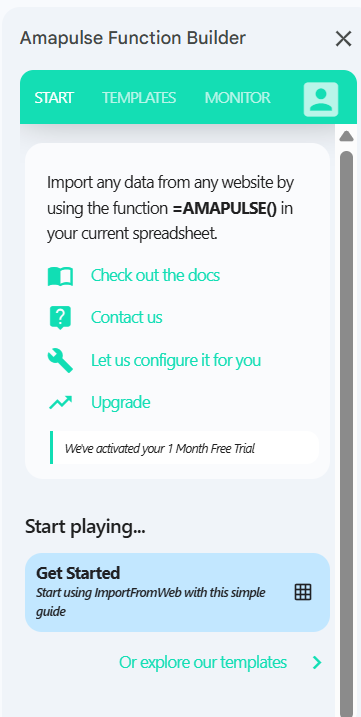 Amapulse Function builder sidebar