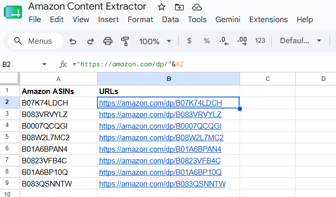 Amazon Content Extractor step 1